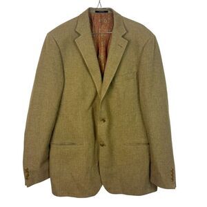 Hart Shaffner & Marx Men’s Wool Tweed Blazer Jacket Beige • 44L